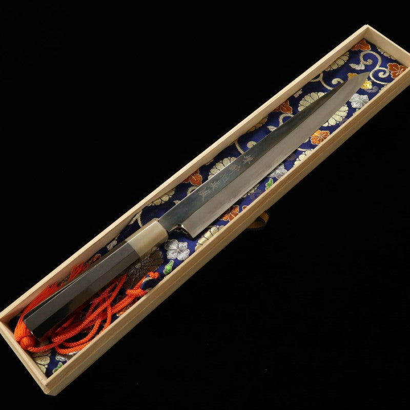 Suishin SUISIN Chef Ituo Doi Hayate Aogami No.2 Yanagiba Honkasumi Finition Miroir Noire (300 mm)