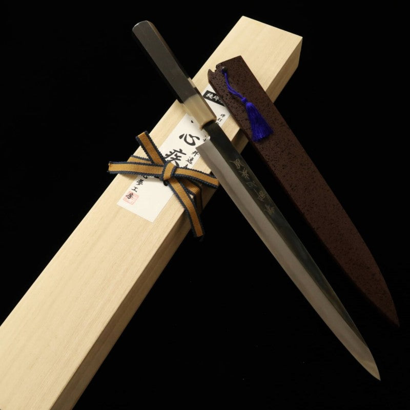 Suishin SUISIN Chef Ituo Doi Hayate Aogami No.2 Yanagiba Honkasumi Finition Miroir Noire (300 mm)