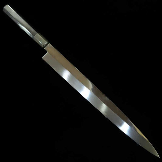 Yanagiba Mizu Honyaki SUISIN Aogami No. 2, acabamento espelhado cabo octogonal de ébano Ikeda (330mm)