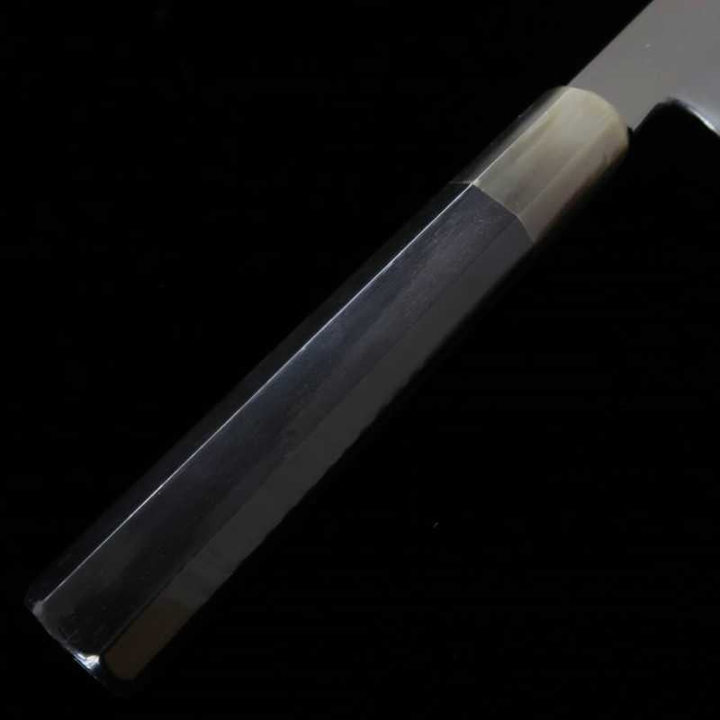 Yanagiba SUISIN by Miwa Ikeda, Shiragami No. 2, Mizuhonyaki, flat mirror finish, ebony octagonal handle (300mm)