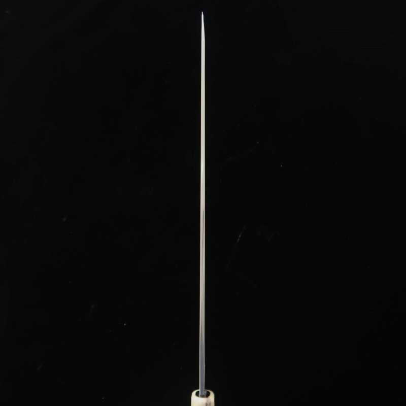 Yanagiba SUISIN by Miwa Ikeda, Shiragami No. 2, Mizuhonyaki, flat mirror finish, ebony octagonal handle (300mm)