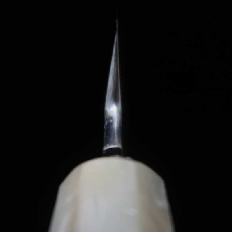 Yanagiba SUISIN by Miwa Ikeda, Shiragami No. 2, Mizuhonyaki, flat mirror finish, ebony octagonal handle (300mm)