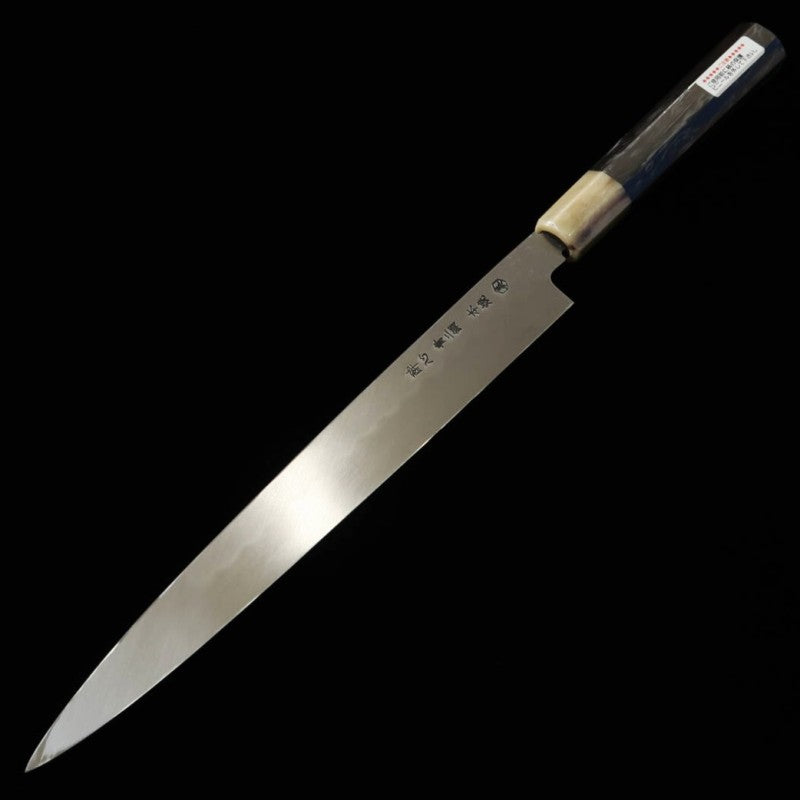 Yanagiba SUISIN obra de Ikeda Yoshikazu, Aogami no.2, mango de Ébano con funda de magnolia (270mm)