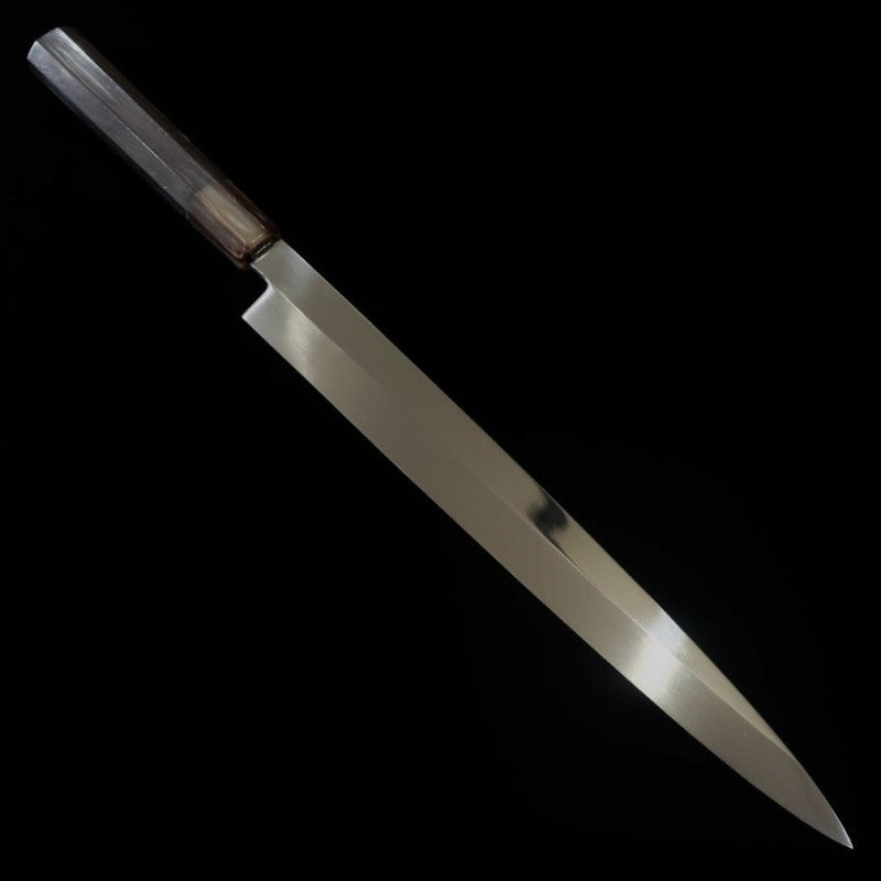 SUISIN Yanagiba Honyaki Yoshikazu Ikeda Aogami No. 2 Ebony wood Handle with Magnolia Sheath (300mm)