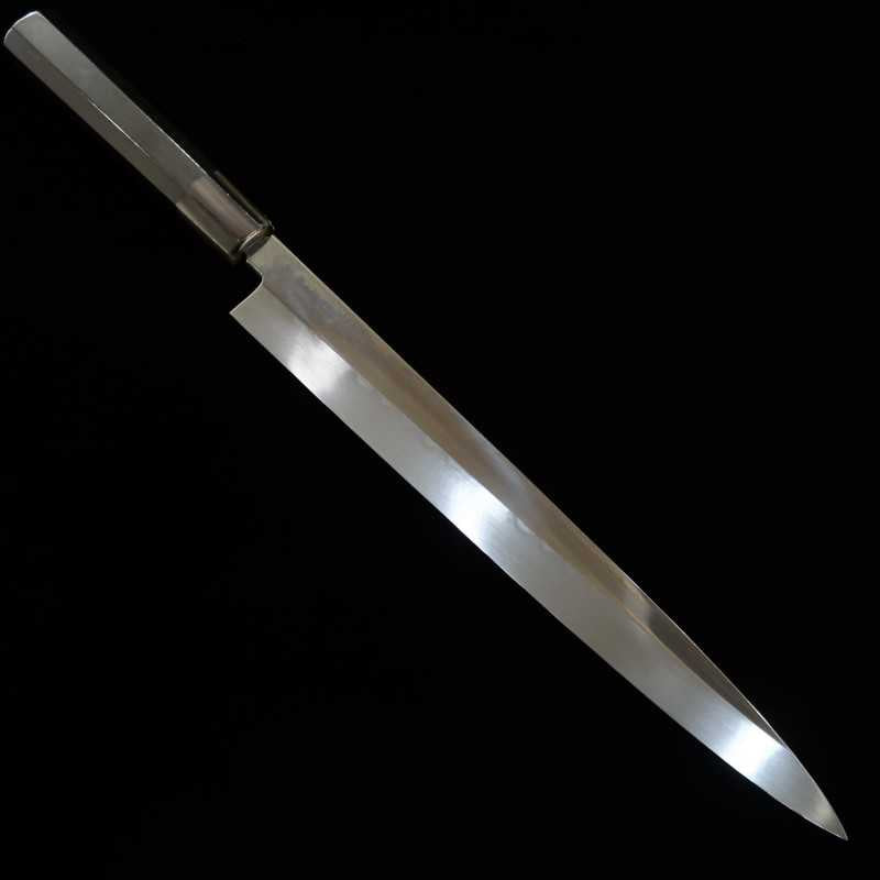 SUISIN Suisin obra de Miwa Ikeda Yanagiba Mizuhonyaki acero Shirogami No. 2 acabado espejo plano mango octogonal de ébano (300 mm)