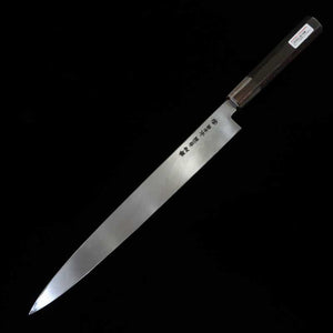 SUISIN Yanagiba by Yoshikazu Ikeda Shirogami No. 2 Mizuhonyaki Mirror finish Ebony handle (300mm)