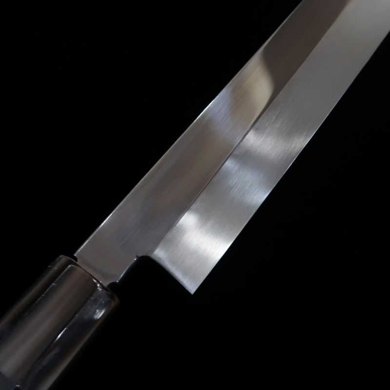 SUISIN Yanagiba by Yoshikazu Ikeda Shirogami No. 2 Mizuhonyaki Mirror finish Ebony handle (300mm)