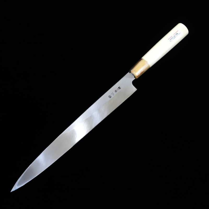 酔心 SUISIN Yanagiba Aço branco Nº 2 Cabo magnólia estilo castanha (240-360mm)