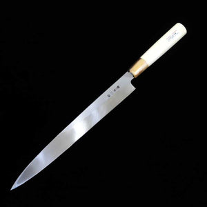 酔心 SUISIN Yanagiba Aço branco Nº 2 Cabo magnólia estilo castanha (240-360mm)