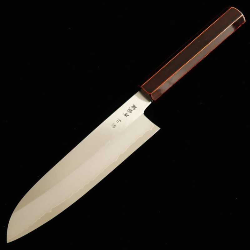 刃道 HADO 三徳 銀紙三号 木地呂塗り桜八角柄 （180mm）