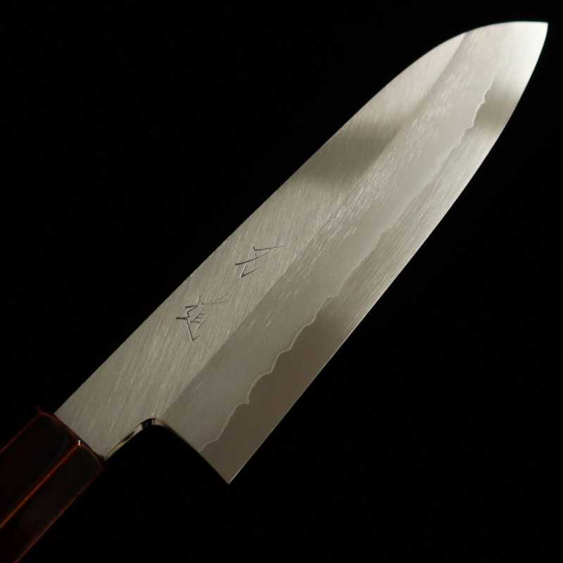 刃道 HADO 三徳 銀紙三号 木地呂塗り桜八角柄 （180mm）