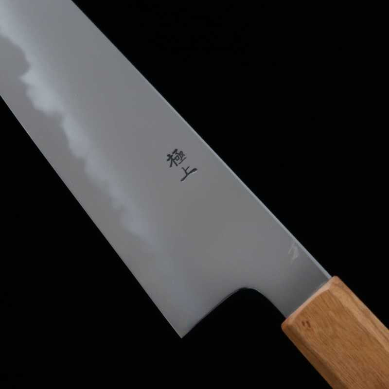 KAGEKIYO Gokujō acero blanco nº2 mango octogonal de cerezo gyuto japonés (210/240 mm)