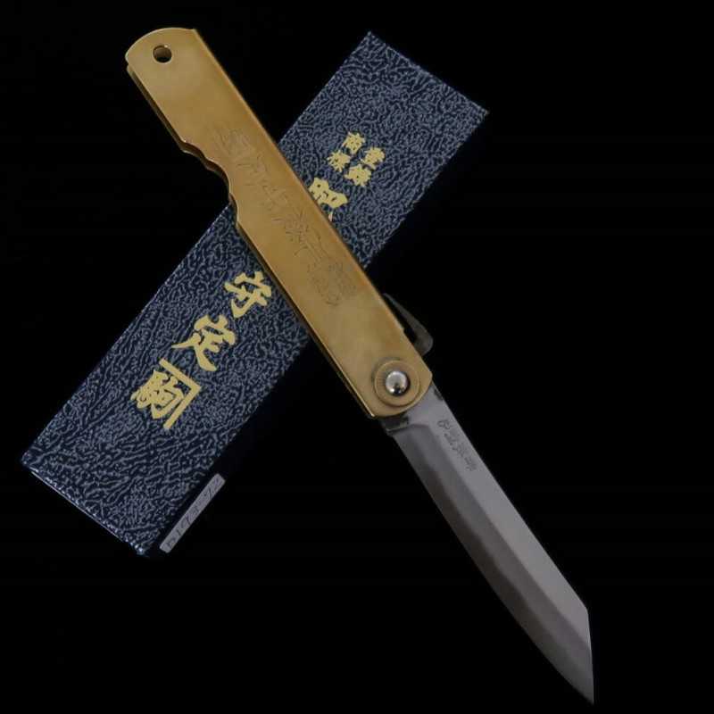 永尾かね駒製作所KANEKOMA 肥後守【四神シリーズ】青鋼割込 真鍮柄 朱雀 (72/90mm)