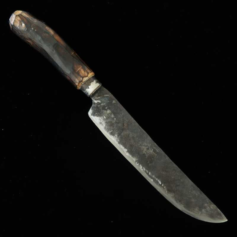 Kaniman Kaji Ko-bo Gyuto Shima-tsubo (thin double-edged blade) Shirogami No. 2 Black wood-burned handle (200 mm)