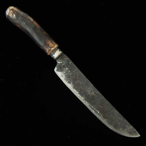 Kaniman Kaji Ko-bo Gyuto Shima-tsubo (thin double-edged blade) Shirogami No. 2 Black wood-burned handle (200 mm)