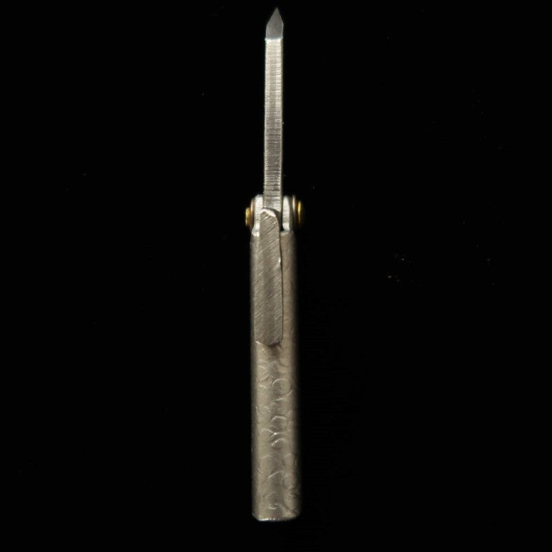 冨田作 肥後小刀 極軟鉄鍛造 鎚目乱刀 ナイフ型 小サイズ 桐箱入り (42mm)