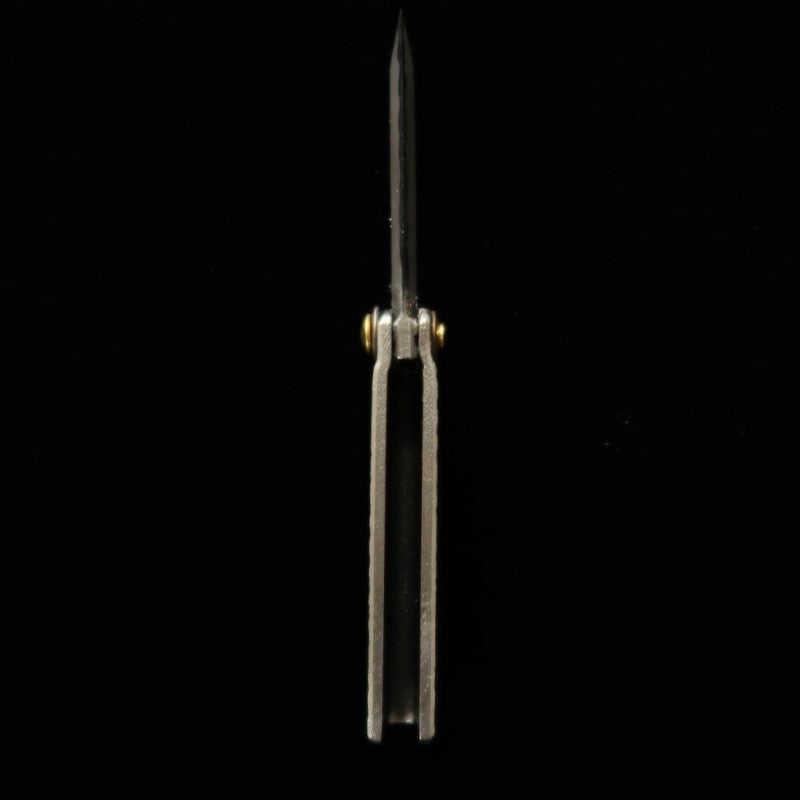 冨田作 肥後小刀 極軟鉄鍛造 鎚目乱刀 ナイフ型 小サイズ 桐箱入り (42mm)