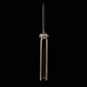 冨田作 肥後小刀 極軟鉄鍛造 鎚目乱刀 ナイフ型 小サイズ 桐箱入り (42mm)