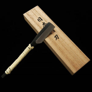 TOMITA Rasoir japonais, acier bleu, manche en rotin (40mm)