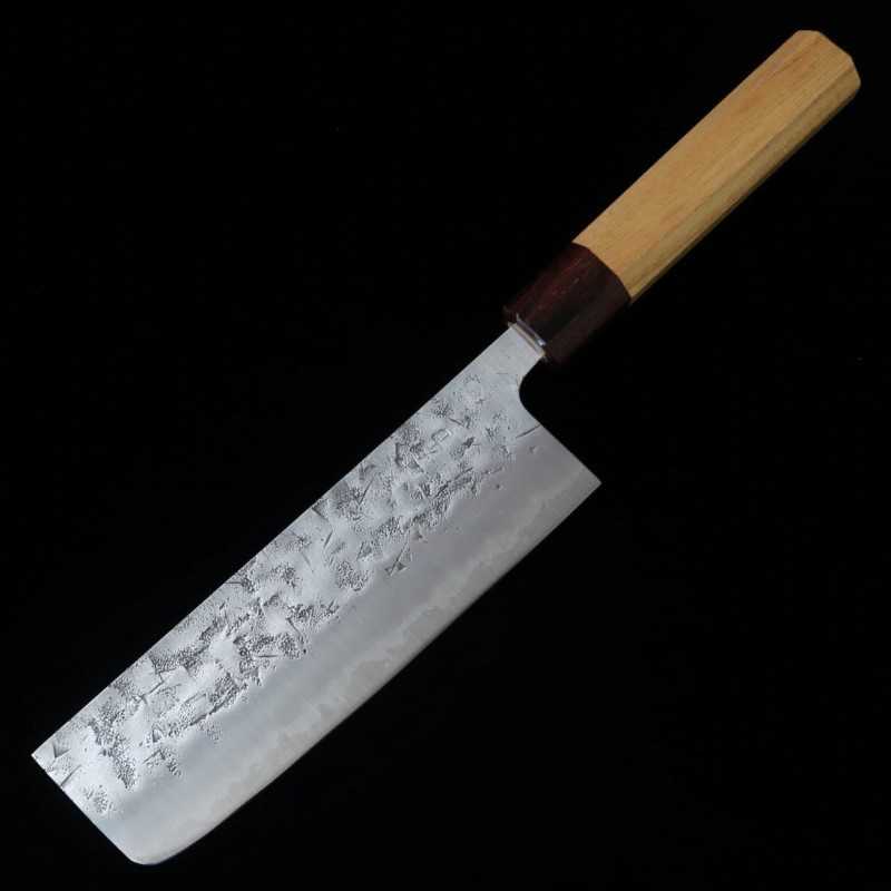 Miura Acier inoxydable SLD Finition nashiji Couteau à légumes Manche en bois de zelkova octogonal (165 mm)