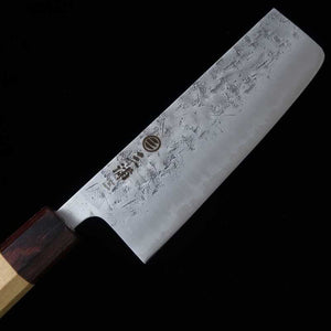 Miura Acier inoxydable SLD Finition nashiji Couteau à légumes Manche en bois de zelkova octogonal (165 mm)