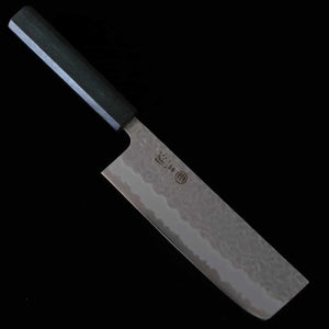 Nakiri MIURA Shirogami nº 1 martelada em aço inox com cabo octogonal índigo (165mm)
