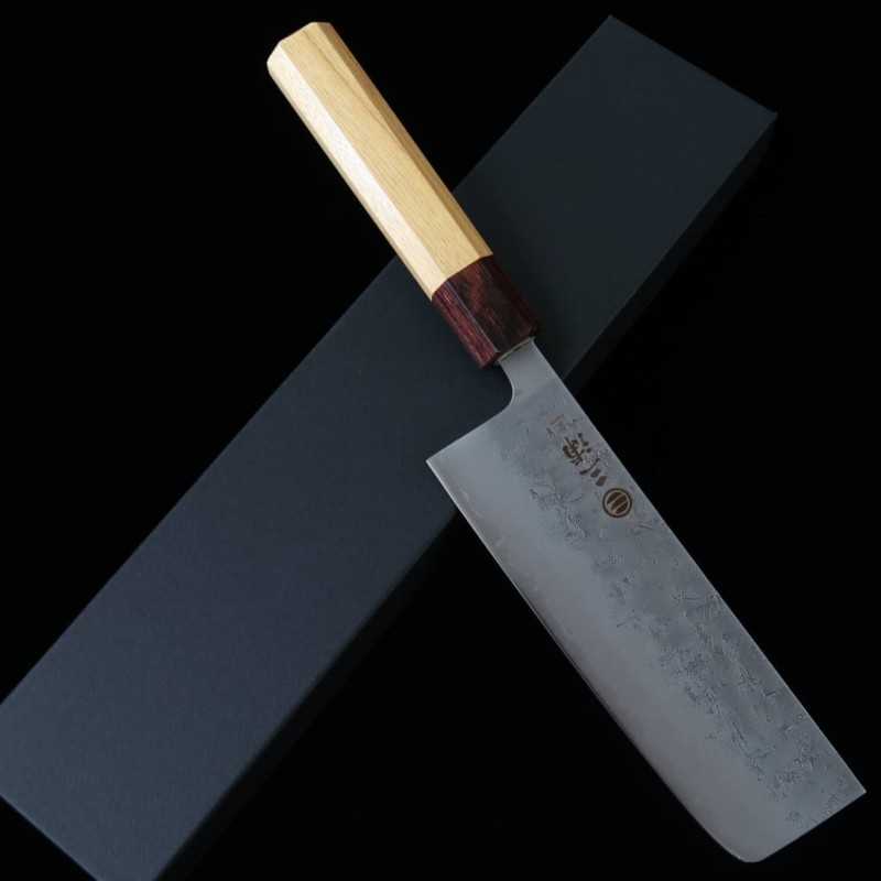Miura MIURA SLD inoxidable acabado nashiji Nakiri mango octogonal de olmo (165 mm)