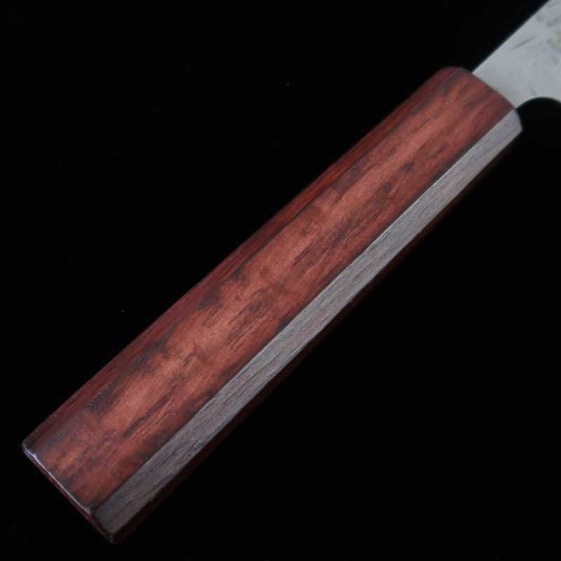 MIURA Acier inoxydable SLD finition satinée, couteau Nakiri, manche octogonal en chêne pourpre (165 mm)