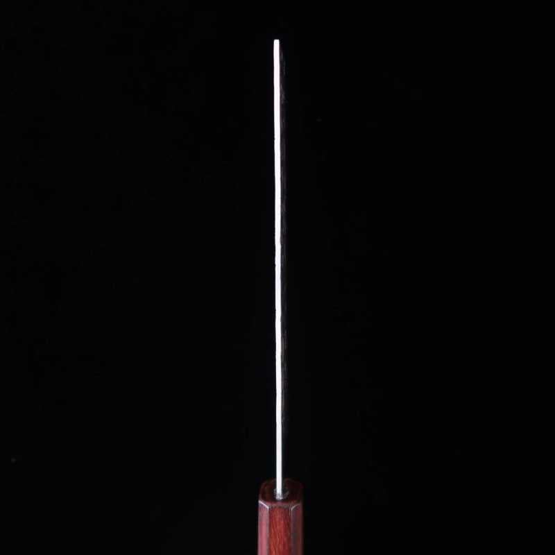 MIURA Acier inoxydable SLD finition satinée, couteau Nakiri, manche octogonal en chêne pourpre (165 mm)