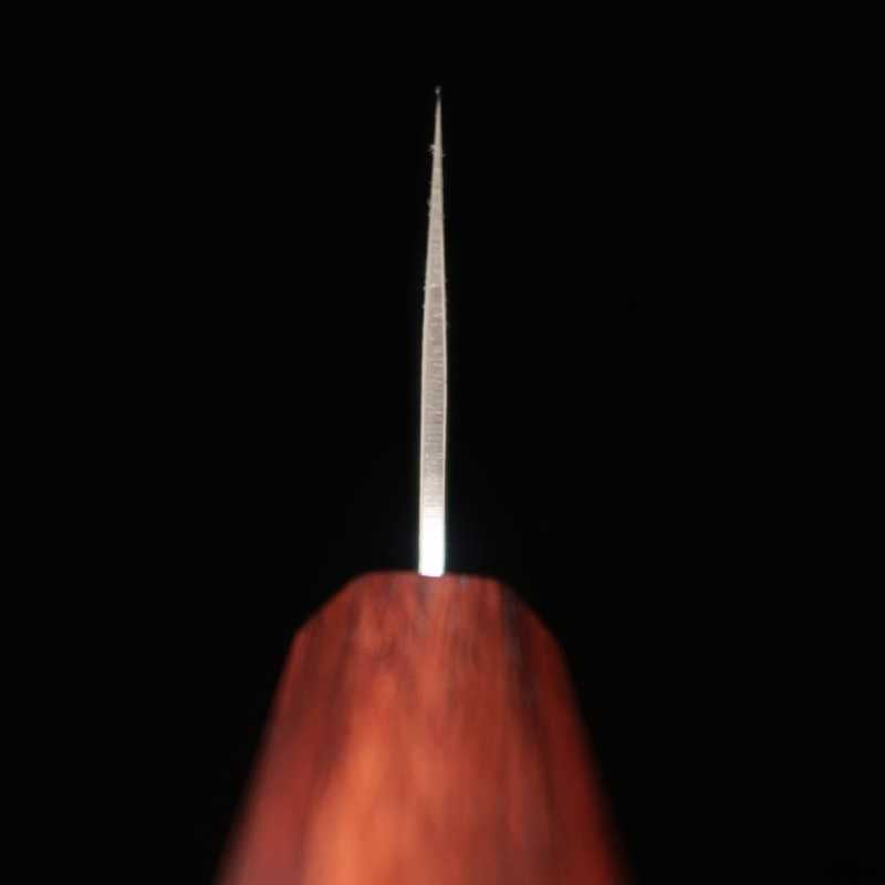 MIURA Acier inoxydable SLD finition satinée, couteau Nakiri, manche octogonal en chêne pourpre (165 mm)
