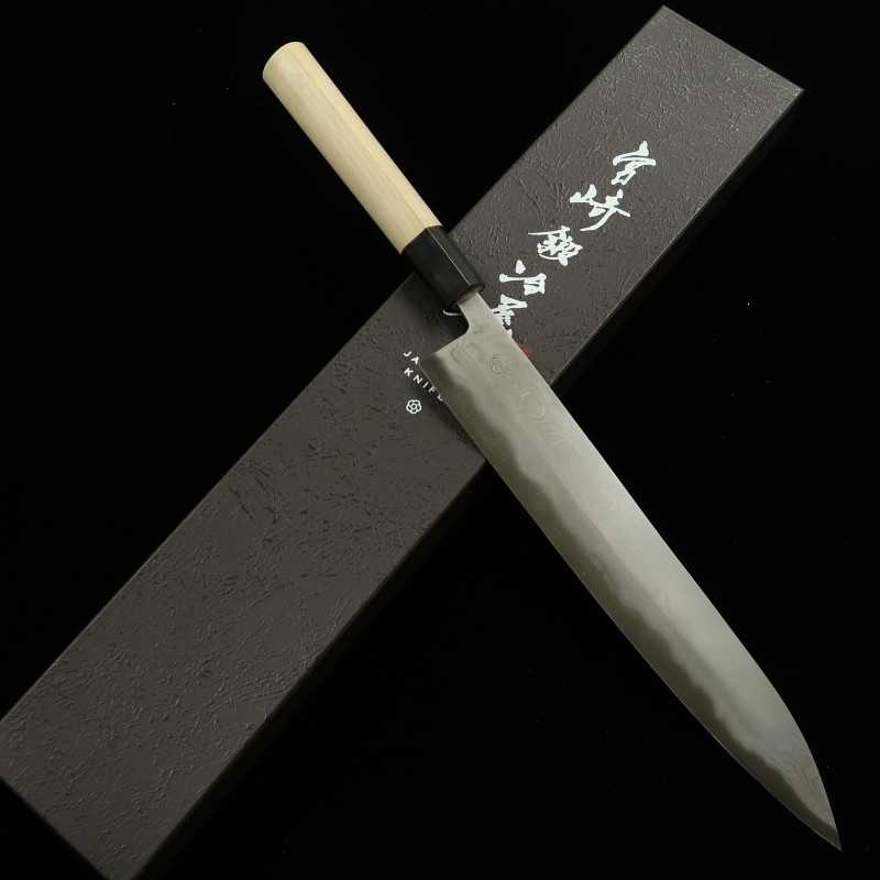 Sujihiki MIYAZAKI KAJIYA Shirogami nº 2 Cabo de magnólia (270mm)
