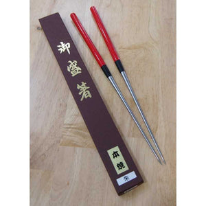 Moribashi MORIBASHI, baguettes de dressage en inox, manche laqué rouge (290/320 mm)
