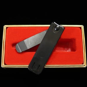 HATTORI Riki Seisakusho cortaúñas cromado Black 7 cm