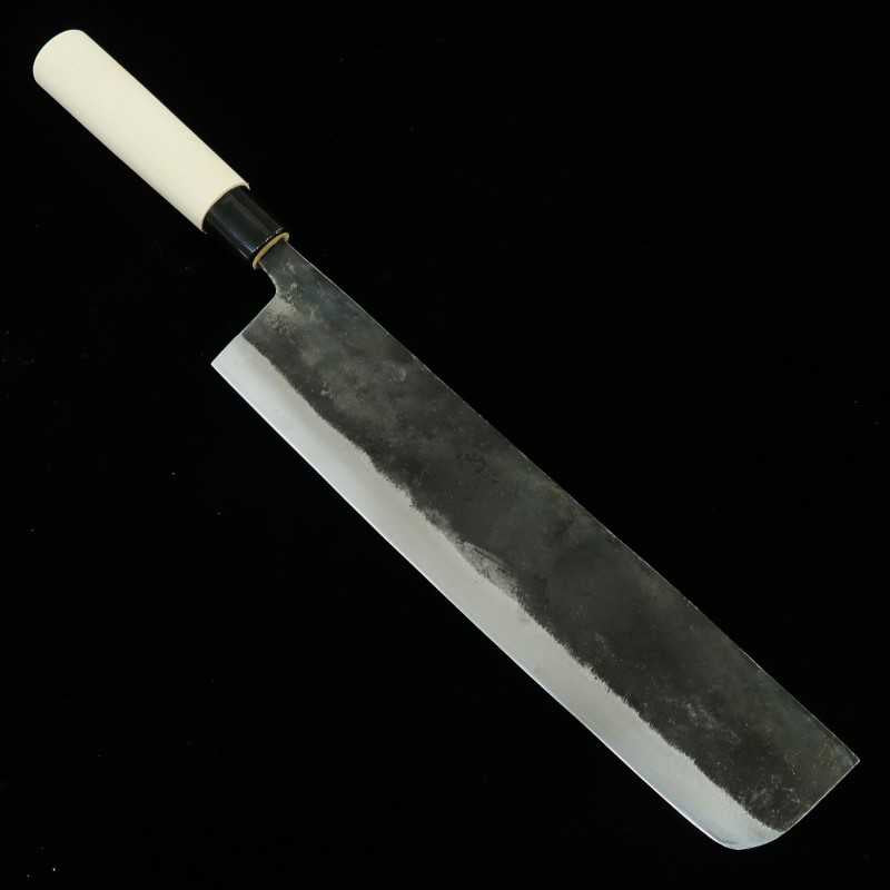 Cuchillo forjado para puerro, acabado kurouchi, afilado estilo Hama, SK-5 (300 mm)