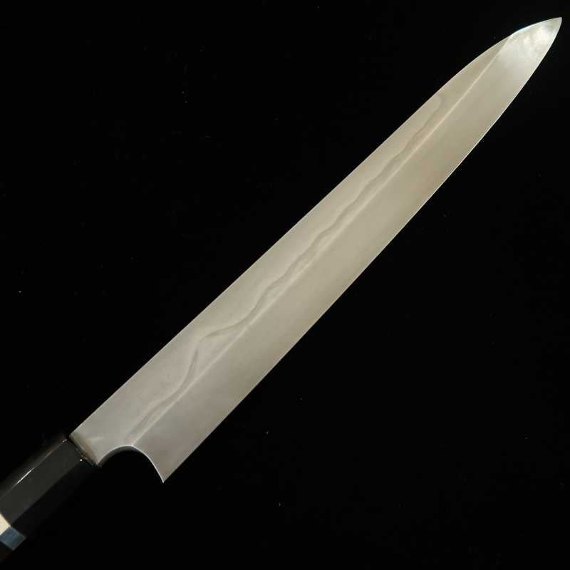 NIGARA, Honyaki, Yanagiba, Shirogami N°1, manche en ébène et argent (300 mm)