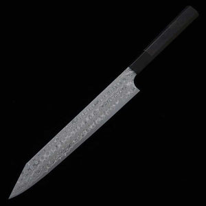  Sujihiki NIGARA SG2 Black damasco cabo de ébano com chifre de Buffalo (255mm)