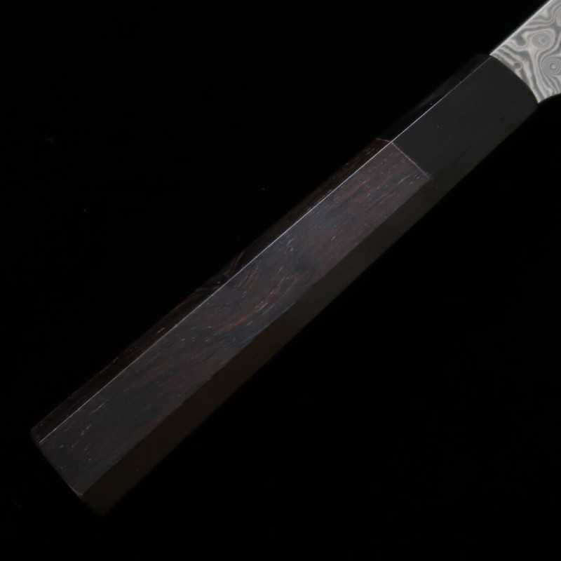  Sujihiki NIGARA SG2 Black damasco cabo de ébano com chifre de Buffalo (255mm)