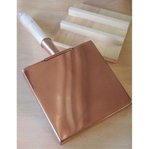 Sartén de cobre para tamagoyaki con tapa de madera (15–21 cm)