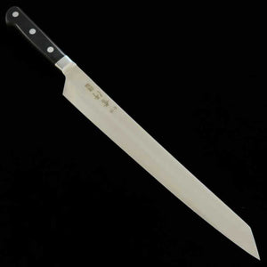 SAKAI TAKAYUKI,  Grand Chef Hien Série Acier spécial, Yanagiba Kiritsuke,  Fourreau noir Ishime (300 mm)