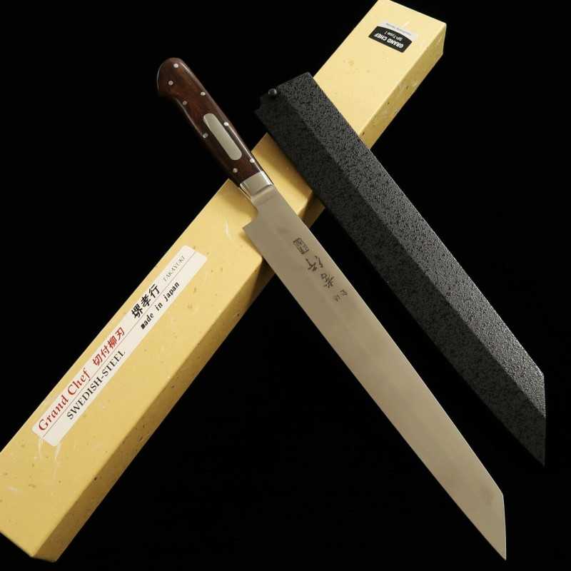 Yanagiba SAKAI TAKAYUKI Grand Chef SP Series Type I Special Steel Kiritsuke Black Scabbard (260mm)
