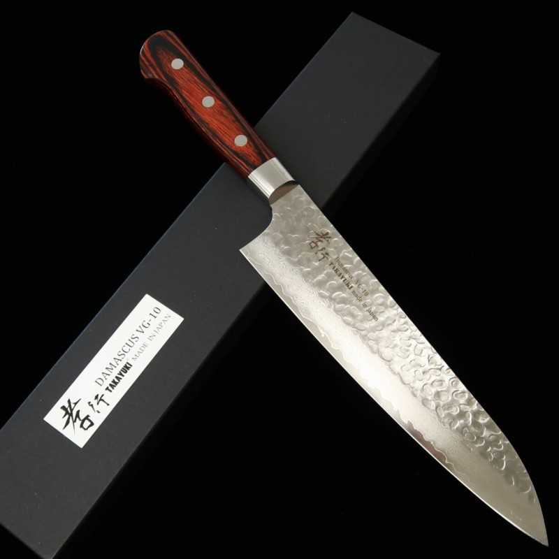 SAKAI TAKAYUKI Gyuto VG-10 Damascus hammered finish (210/240mm)