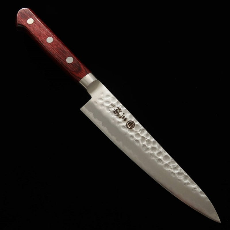 Petty MIURA Aogami Super Acabamento Martelado Red Plywood (135mm)