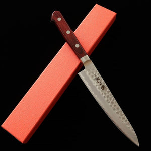 MIURA Aogami Super martillado laminado rojo cuchillo petty (135 mm)