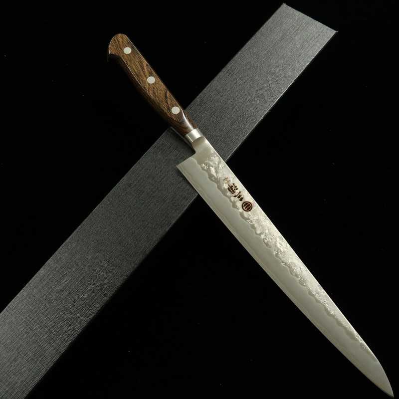 Miura Silver #3 Sujihiki, manche brun foncé (240/270 mm)