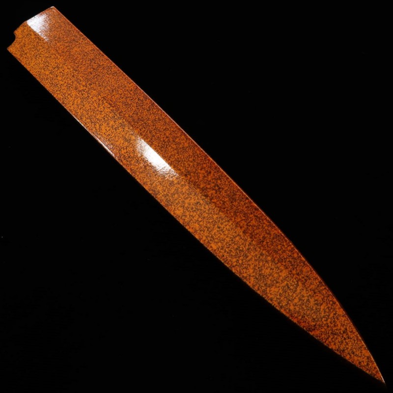 柳刃用 塗り鞘 （金茶・明）ピン穴なし (300mm)