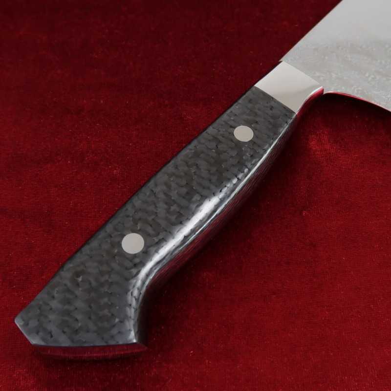 SK JAPAN Gyuto [Shisui] DAMA Series DAMASTEEL Full Mirror Custom Carbon Fiber Handle (240mm)