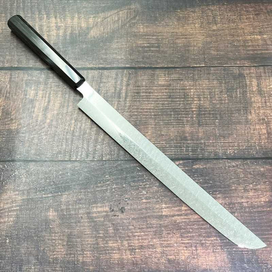 SK JAPAN 【止水】DAMAシリーズ ダマスチール 先丸蛸引 全鏡面仕上げ (300mm)